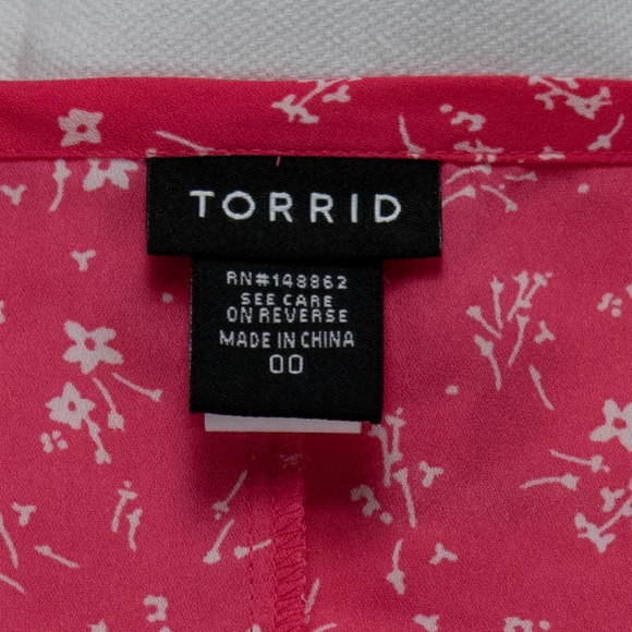 ➕Torrid Womens Pink Floral Swing Cami Sz 00 - Picture 4 of 4